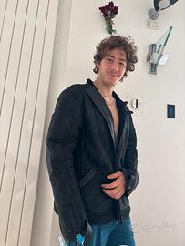 ugg giacca in pelle e lana pura