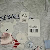 Tutina Jersey grigio neonato 6/9 mesi cotone