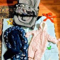 Tuta da sci, sacco invernale, dondolino e tappeto