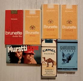 7 Pacchetti Sigarette Vuoti Vintage Anni '70/'90