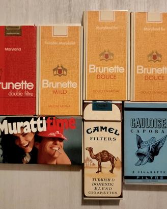 7 Pacchetti Sigarette Vuoti Vintage Anni '70/'90