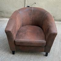 Baltimore MAISON D- Poltrona marrone in microfibra