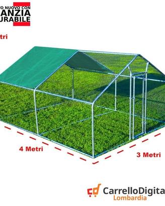 Recinto per Polli 3x4m x 2mH-12mq - Verde