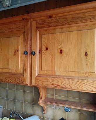 Cucina  Pino Massello Credenza + 2 Pensili