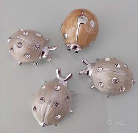 quattro coccinelle in resina Argenta 