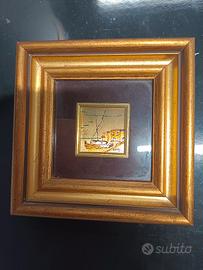 miniatura su laminiato d'oro 24 carati 
