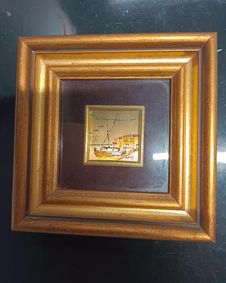 miniatura su laminiato d'oro 24 carati 