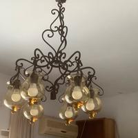 Lampadario in ferro battuto