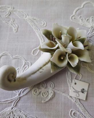 CORNUCOPIA PORCELLANA STILE CAPODIMONTE VINTAGE