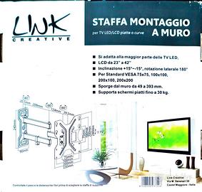 STAFFA MONTAGGIO per TV LED/LCD piatte/curve NUOVA