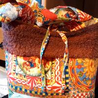 Borsa a spalla fantasia siciliana con pelliccetta 