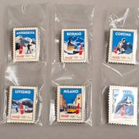 Serie completa 6 spillette pins Milano Cortina
