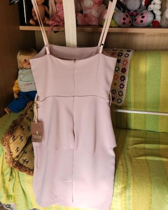 Vestito cerimonia color cipria tg.S NUOVO