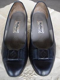 Decollete "melluso" in pelle blu nr. 39 1/2