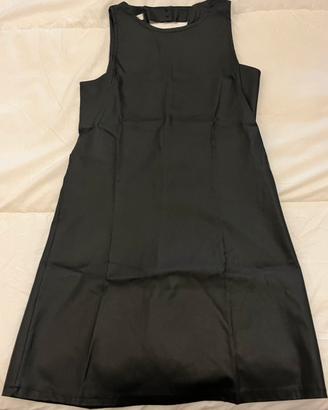 Abito a tubino, nero, in similpelle