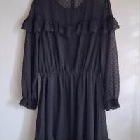 Abito Zara con volant in rete puntinata