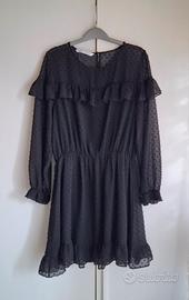 Abito Zara con volant in rete puntinata