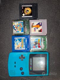 Game Boy Color turchese con 5 giochi originali