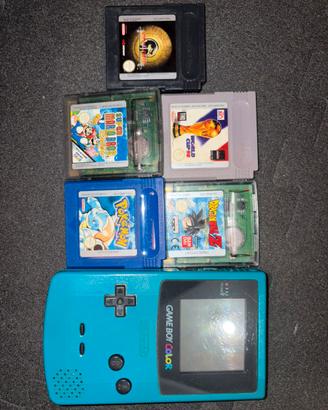 Game Boy Color turchese con 5 giochi originali