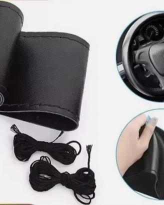 Coprivolante da cucire pelle nera misura diam 38cm