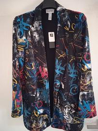 giacca donna joseph ribhoff colore nero e fantasia