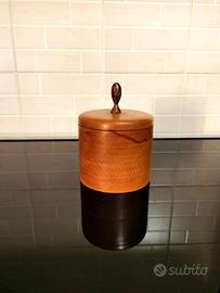 Contenitore barattolo in legno portaspezie caffè