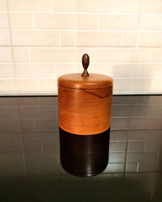 Contenitore barattolo in legno portaspezie caffè