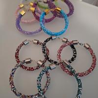 bracciali in tubolare di cristalli swarovski 
