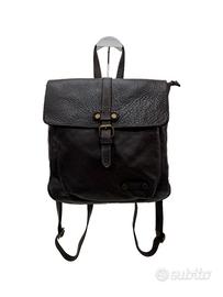 Zaino in vera pelle uomo donna 31x30x10 cm