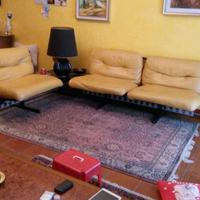 Composizione divani in pelle gialla 