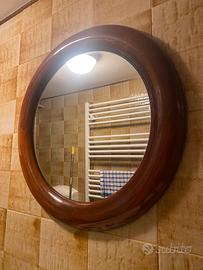 Specchio tondo Legno rotondo vintage Modernariato