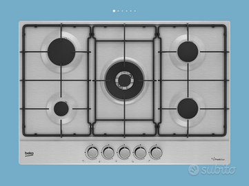 Piano cottura gas 5 fuochi Beko (HIAW75224SXE)