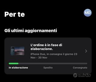 Apple iPhone Duo 256 GB Blu Cielo Notturno Nuovo