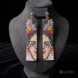 Orecchini Vintage Boho Chic Frida Kalho Lunghi