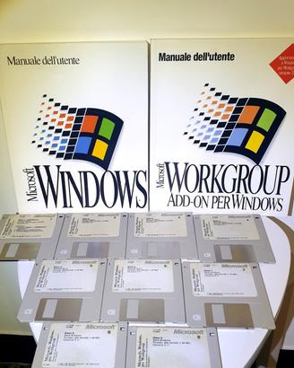 Microsoft Windows 3.11 Workgroup. Manuali + Floppy