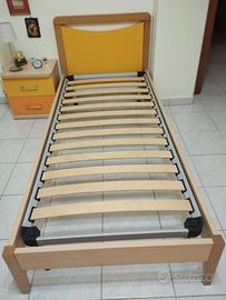 Struttura letto con rete in doghe