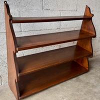 Scaffale libreria pensile in legno massiccio