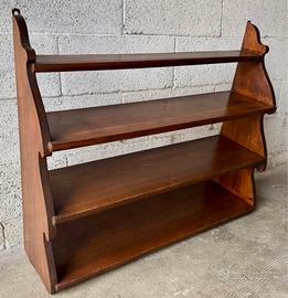 Scaffale libreria pensile in legno massiccio