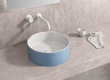 Lavabo da appoggio Bianco Azzurro Opaco Art.LT M31