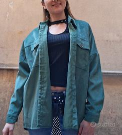 giacca Camicia Stradivarius S verde scuro 