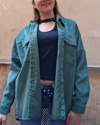 giacca Camicia Stradivarius S verde scuro 