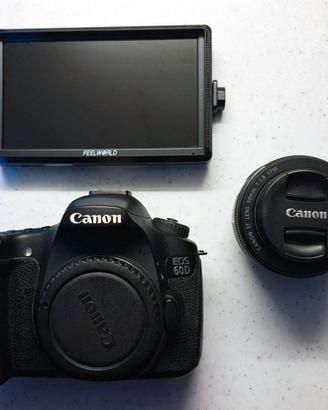 Canon EOS 60D + Obiettivo 50mm + Monitor Feelworld