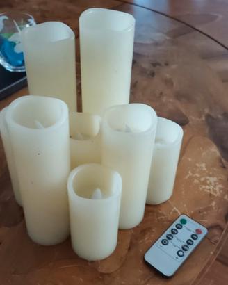 Set 8 Candele LED in Vera Cera con Telecomando