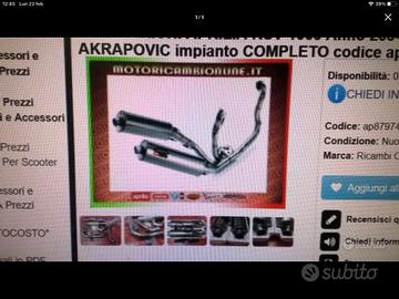 Kit comp. scarico omolog.titanio Apriliarsv/tuono2