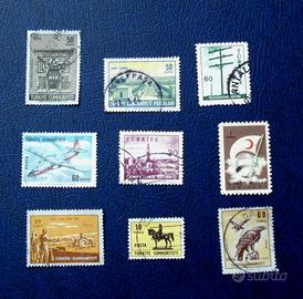 Turchia n. 9 francobolli usati
