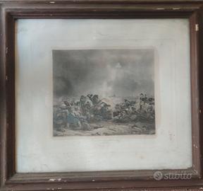 antica stampa  - battaglia di Polack 1812