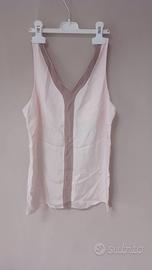 Canotta elegante rosa antico e marrone