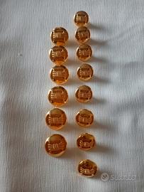 Lotto 14 Bottoni Vintage color Oro mm.20+mm.17