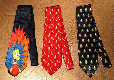 The Simpsons Cravatte 100% Seta Nuove Originali