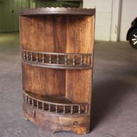 Etagere angolo in legno con 2 cassettini